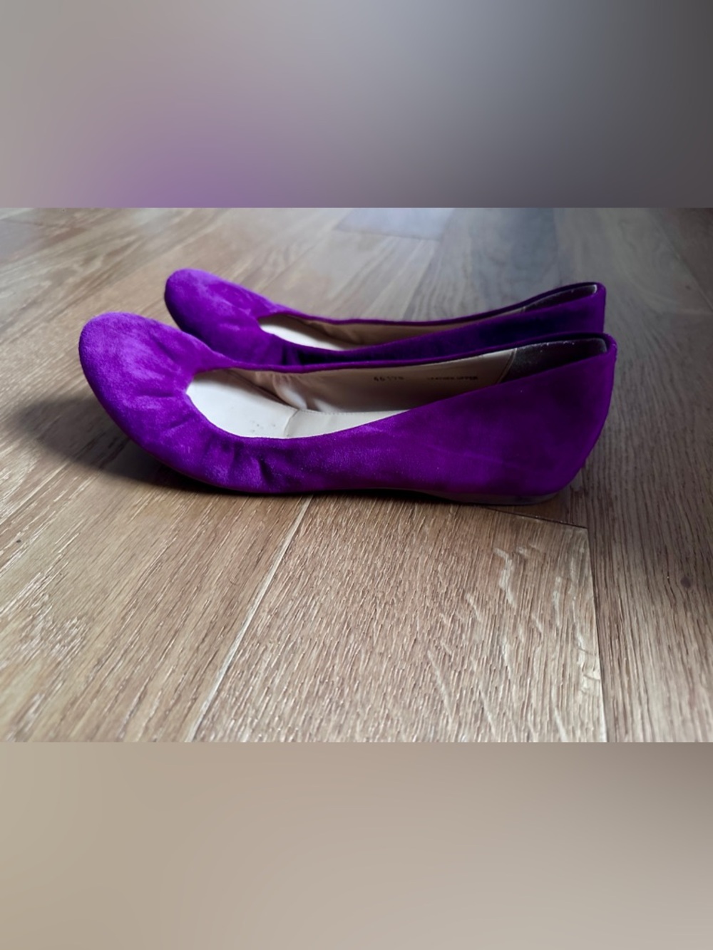 J.Crew Cece Flats Ballet Shoes Purple Suede Made In Italy Size US 8 - Picture 2 of 5